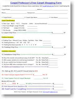 Compare the total project cost for the Carpet, Padding and Installation